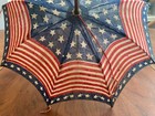 Antique American Flag Patriotic Child s Parasol - Fourth Of July Parade