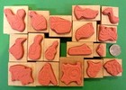 Musical Instruments Assortment -  Your Choice -  Wood Mounted Rubber Stamp