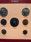 Franklin Mint Coins Of All Nations Set - Tuvalu 7 Coins With Card