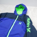 Hurley Jacket Youth Large Blue Colorblock Pockets Hooded Full Zip Puffer Read