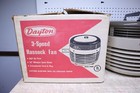 Nice Vintage Dayton 3 Speed Round Hassock Floor Fan Working   Original Box 4c509