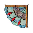Tiffany Style Stained Glass Corner Window Panel Handcrafted Suncatcher   Pair
