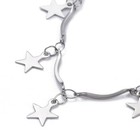 Stainless Steel Bar Chain Anklet Bracelet Star Charms Lobster Silver 9 6  Z10
