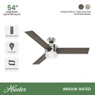 Hunter Fan 54 In Modern Brushed Nickel Finish Indoor Ceiling Fan With Light Kit