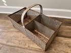 Vintage Large Industrial Machine Shop Metal Basket Old Tool Cleaner
