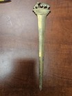 Solid Brass Bear And Buffalo Letter Opener Antique Vintage Style  9-1 2 