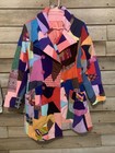 Vintage Handmade Crazy Quilt Coat Of Many  Colors - Medium large