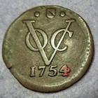 Rare Overdate 1754 52 New York Penny Voc Dutch Colonial Halfpenny Utrecht Coa