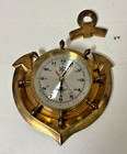 Vintage Brass Nautical Ship s Wall Quartz Clock Anchor Marine Ship Boat-untested