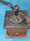 Old Wood And Cast Iron Hand Cranked Coffee Grinder With Drawer From Old Estate
