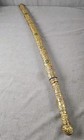 Antique Burma Burmese Dha Temple Fighting Long Sword With Gold Inlaid Scabbard