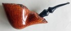 Baldi Baldi Hand Made Stunning Flame Grain Bent Smooth Freeform Shape Briar Pipe