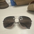 Men s Metal Aviator Sunglasses Silver Frame   Brown Tinted Plastic Lenses