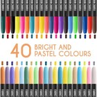 40 Fabric Markers Pens Set - Non Toxic Indelible And Permanent Fabric Paint -   