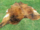 New   Large    Brindle Brown Cowhide Rug Natural Hair Cowhides Cow Hide Skin Rc
