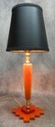 Rare Red And Butterscotch Art Deco Catalin bakelite Lamp C 1937  Restored