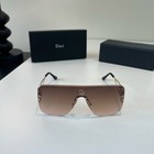 Dior Women   s Rimless Shield Sunglasses Gold Metal Frame Brown Gradient Lens