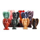 Natural Crystal Carved Angel Figurine Healing Stone Guardian Angel Statue