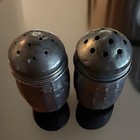 Pair Of Sterling Silver Antique Mini personal Salt And Pepper Shakers - 1 25 