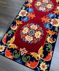 Antique Indo Nepali Tibetan Floral Meditation Runner Rug 3x6 Ft Hand Knotted Rug