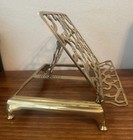 Vintage Brass Adjustable Folding Book Bible Cookbook Stand Display Holder