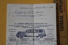 1942 J  Avery Bryan Company Funeral Receipt Hearse Rossville Chickamauga Ga