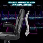 Faux Leather High-back Gaming Chair  Swivel  Flip-up Arms  Gray