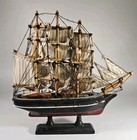 Vtg Cutty Sark  1869  Model 1990s Wooden Three Mast Fabric Sails Pirate Ship