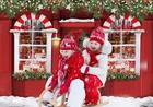 Winter Christmas Backdrop Xmas Candy Storefront Santa s Toy Shop Photography    
