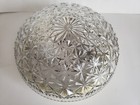 Vintage Mid Century Modern Atomic Clear Glass Ceiling Light Bowl Shade Starburst