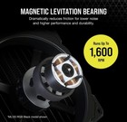 Corsair Ml140 Led Elite  140mm Magnetic Levitation Red Led Fan Single Pack Black