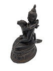 Antique Bronze Tibetan Buddhist Yab-yum Deity Statue Lotus Base Nepal Tibet 6 