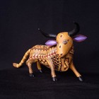Beautiful Oaxacan Wood Carving Bull Alebrije  Mexican Folk Art 