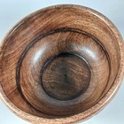 Vintage Hand Turned Rosewood Bowl With Carved Floral Embellishments 6  Wood Art