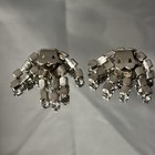 Vintage Shoe Clips Silver Clear Rhinestone Cluster Sparkle Bridal Prom Accessori