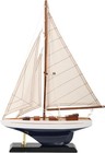 16  Sb28-bluewhite Wooden Sailboat Classic Columbia America s Cup Ship Model