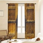 2pcs Farmhouse Rustic Barn Door Curtains For Young People Bedroom Living Room