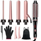 5 In 1 Curling Iron   Thermal Brush Set With 4 Interchangeable Ceramic Barrels
