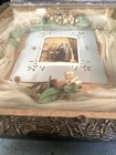 Antique Victorian Mourning Wedding Custom Shadow Box Wood Carved Gilt Frame Wow 