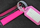 Luggage Tag Handle Grip  Hot Pink   Neoprene Handle Wrap  Matching  Hang Tag