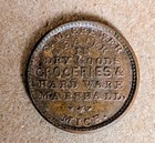 1863 C m Brewer Marshall Michigan Civil War Store Card Token