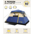 Fanttik Camping Tent 4 Person Instant Cabin Tent Setup In 60 Seconds With Rainfl
