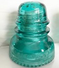 Set Of 6 Vintage Glass Insulators Hemingray 40   Blue Green