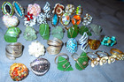Great Lot  34  Vintage To Modern  Big   Bold  Costume Rings  Many Designs