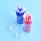 100 Pcs Dental Disposable Micro Applicator Brush Bendable Long Shank Pink Blue