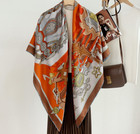 70  Cashmere 30  Silk Bandana Wrap Light Frame Print Double Face Scarf 135x135cm