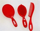 Vintage 80s 90s Barbie Salon Vanity Lot Rose Mirror Brush Curlers Combs Necklace