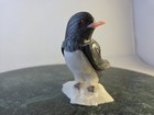 3  Hand Carved Black Onyx Penguin Figurine Natural Stone Gemstone Sculpture
