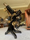 Vintage C  Baker Brass Microscope With Zeiss Optics - Circa 1930s  Cased