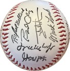 Atlanta Braves Printed Signed Baseball 1995 96 World Series Winners In Hard Case